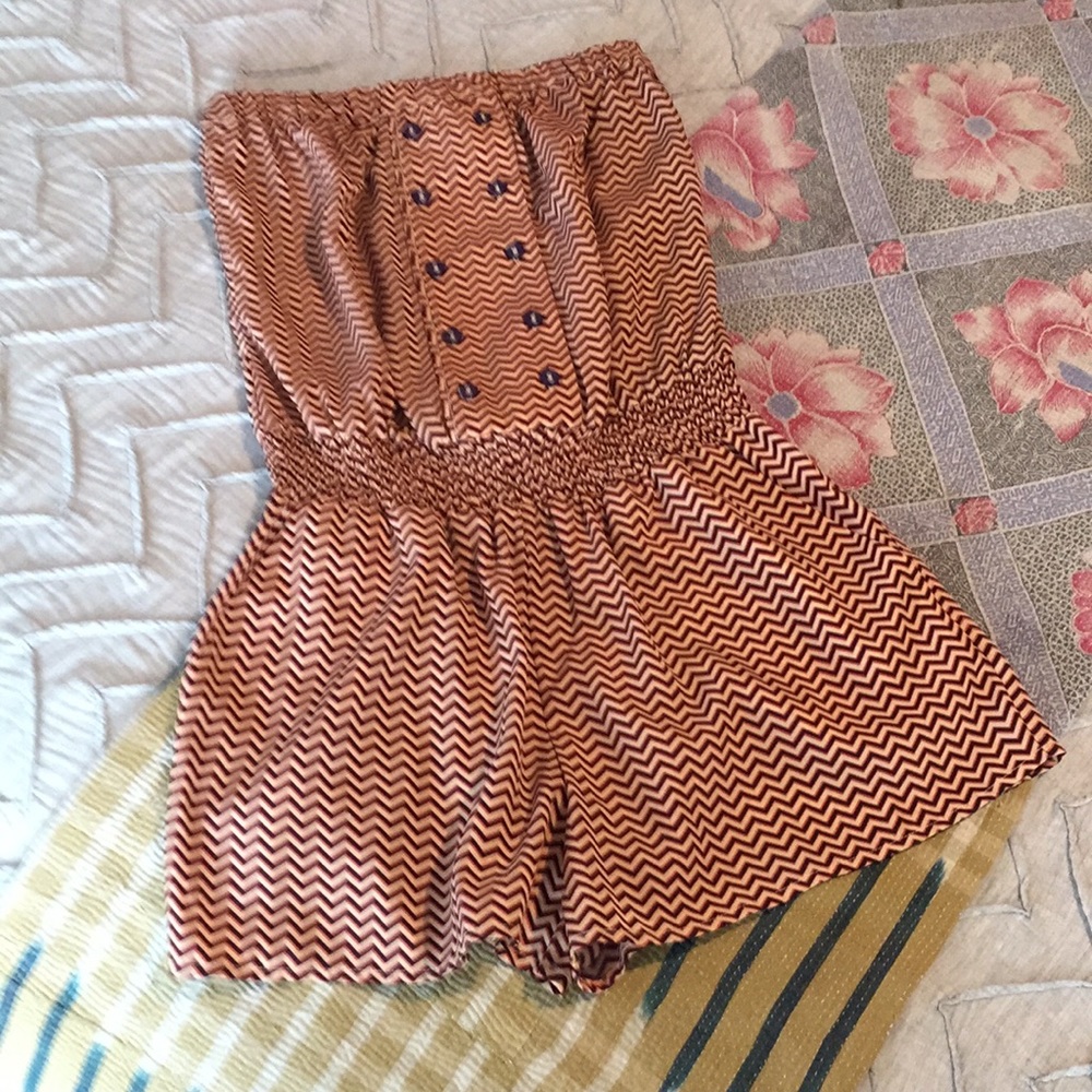 Jenny Han Strapless Romper with Pockets